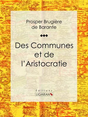 cover image of Des Communes et de l'Aristocratie